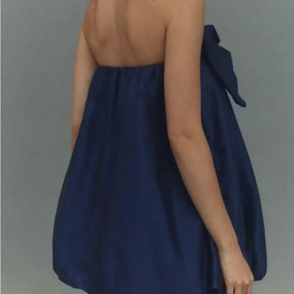 BHLDN Livia Navy Blue Dress with Bow Size M - Picture 2 of 3